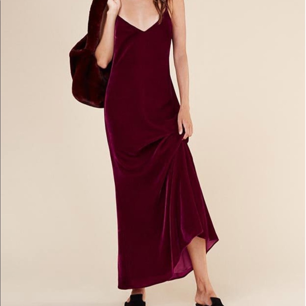 Reformation Red Velvet Silas Dress - NWT, Large